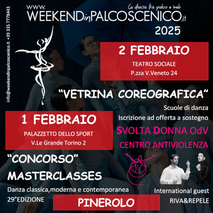 WEEKENDINPALCOSCENICO 2025                       CONCORSO               MASTERCLASSES                            VETRINA COREOGRAFICA